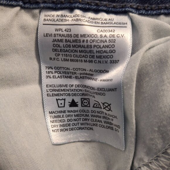 Levi Strauss Modern Straight Signature Jeans Size 10 Mid Rise Dark Wash - Picture 10 of 16